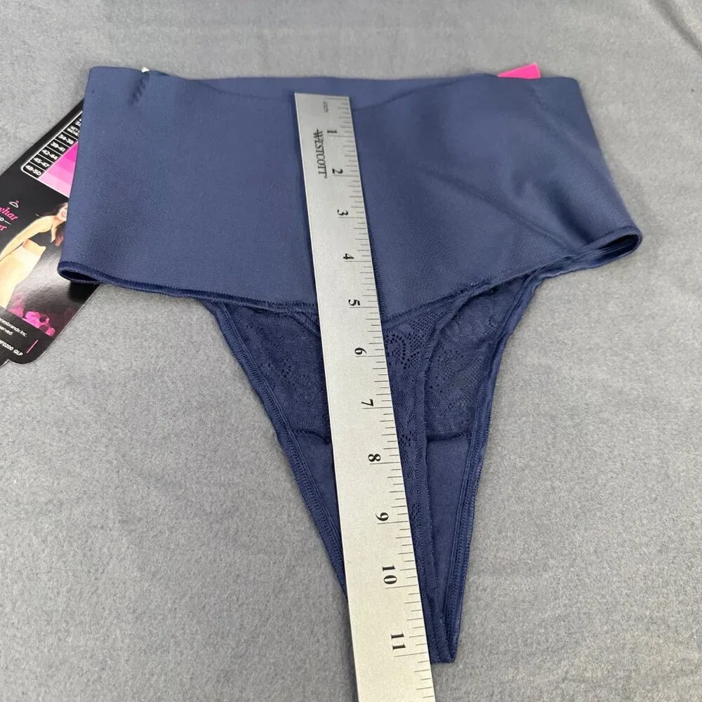 Maidenform Womens Size Small Shaper Thong Firm Control Lace Navy Blue New
